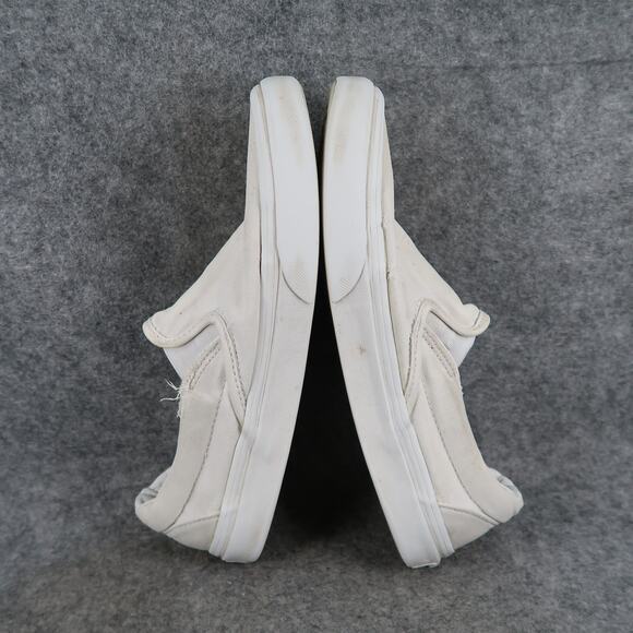 Vans Shoes Womens 8.5 Classic Slip On Casual Sneakers White Canvas Skate Active - Picture 8 of 11